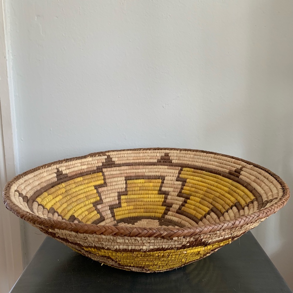 SOLD Round Hand Woven Basket - Picture 3 of 4